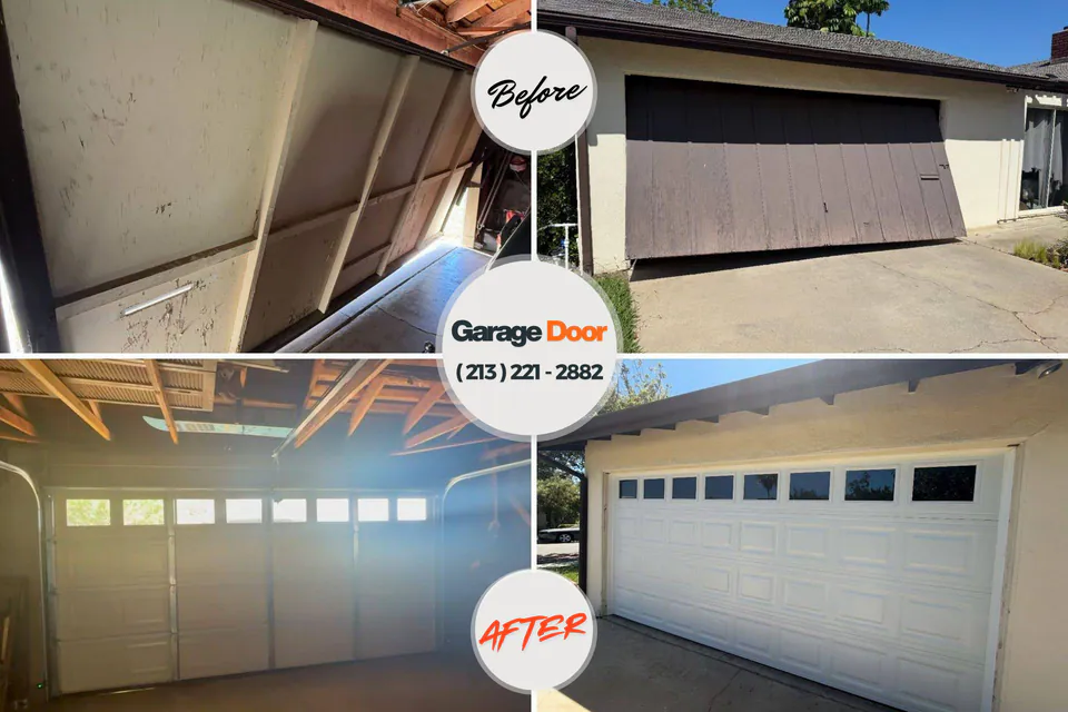 Before and after: garage door repair Mammoth, AZ